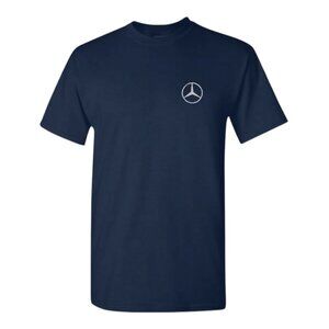 Men’s Mercedes-Benz Car Logo Embroidered Cotton T-Shirt - Navy Blue
